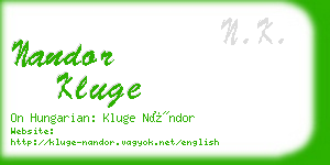 nandor kluge business card